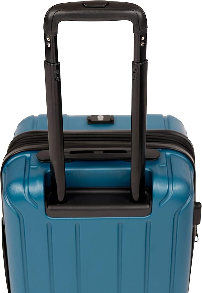 NONSTOP NEW YORK Luggage Expandable Spinner Wheels hard side shell Travel Suitcase Lightweight, TSA Lock, Double USB Port (Teal, Carry-On 20-Inch)