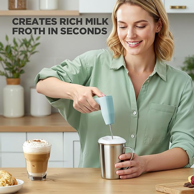 Tastyle Single Serve Coffee Maker with Built-in Detachable Milk Frother, Iced and Hot Coffee Machine for K Cup & Grounds, 40oz Removable Water Reservoir, 6 Cup Sizes, Fits 7.3" Travel Mug, Teal