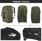 Miramrax Travel Duffle Bag Backpack for Men - Large Tactical Bags Weekender Gym Bag for Overnight Traveling Military Workout Deployment Sports (Green, 80L)