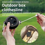 Portable Travel Clothesline Cord, Adjustable 33ft Camping Clothes line, Laundry Drying Rope for Hotel Trip,Camping,Backyard,Outdoor/Indoor, Black