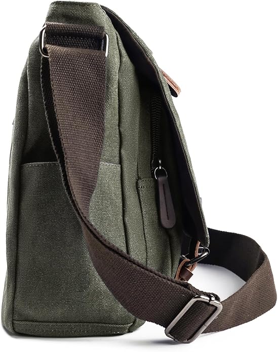 Evergoo Vintage Messenger Bag Unisex Shoulder Bags Canvas Satchel Cross Body Work Satchel Briefcase for 15.6 Inch Laptop