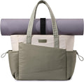 LOVEVOOK Gym Tote Bag for Women, Puffy Yoga Mat Bag with Large Cup Holder & Wet Pocket, Work Nurse Bag for Travel Workout