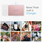 Clutch Pro – World's Thinnest Portable Charger – USB-C Power Bank 5000mAh – Magnetic Built-in Cable – TSA Approved Travel Charger – iPhone 15/16/17 & Android – Pink