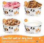 Mifoci 100 Pcs Disposable Dog Bowls 1.5 Cups Pets Disposable Feeding Bowls for Dogs and Cats Pets Paper Travel Cups for Small Medium Dogs Cats Puppy Kitten Dry or Wet Serving Food Water(Lovely)