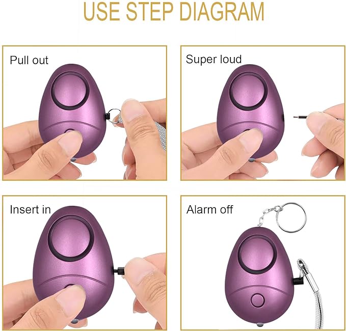 KOSIN Personal Safety Alarm, 6 Pack 140DB Personal Security Alarm Keychain with LED Lights, Emergency Safety Alarm for Women, Men, Children, Elderly