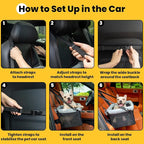 Conlun Dog Car Seat Booster for Small Pet Under 20lbs, Portable Travel Puppy Car Seat with Internal Steel Frame, Comfort Cushion & Storage Pockets, Adjustable Straps Fit Most Cars, Black