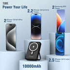 for Magsafe Battery Pack,10000mAh Magnetic Power Bank 22.5W PD Fast Charging with LED Display,Wireless Portable Charger with Built-in Cables and Stand for iPhone 17/16/15/14/13/12/Pro/Pro Max