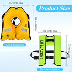 Adult Automatic Inflatable Kayak Vest PFD,Water Sports Vest for Boating Fishing Kayaking SUP Paddleboarding（fit Weight Below 330 lbs）