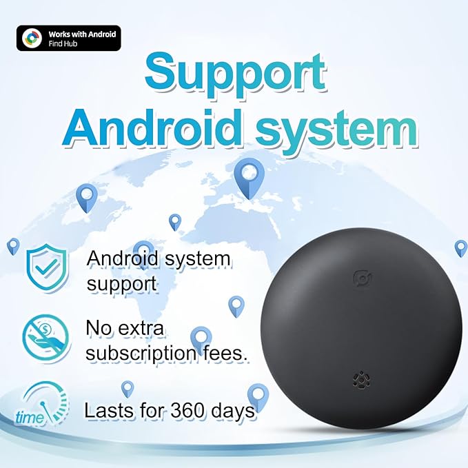 GPS Tracker No Subscription Twin Pack (Android), Car GPS Tracker, Car Tracker Device Hidden, 360 Days Battery, (Includes Keychain, Strap & Mount)