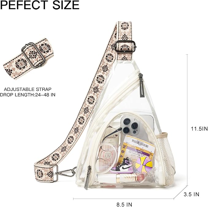 LATMAP 7L Sling Bag For Women Men Backpack Fanny Pack Crossbody Chest Travel Shoulder Belt Bags Purse Handbag PU Leather