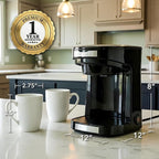 OVENTE Double Drip Coffee Maker. 2 Mugs Included. Coffee Machine. Auto Shut Off, Small Dual Drip Coffee Maker Machine. For Ground Coffee Only, Compact Kitchen or Office Essential, Black CMDD2MB