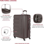 SwissGear 7366 Signature Hardside Expandable Luggage with Spinner Wheels, TSA Lock, Cup-Holder, Chocolate, 2-Piece Set (19/27)