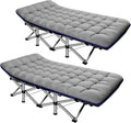 ABORON Camping Cot for Adult 28" Extra Wide, 2PK Heavy-Duty 1200D Oxford Cot for Sleeping, Portable Folding Camp Bed with Mat & Carry Bag
