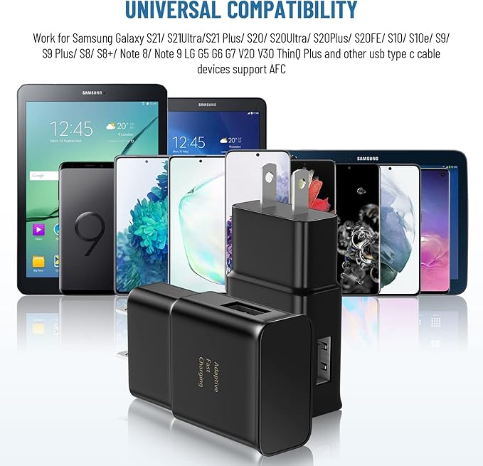 Type C Charger Fast Charging,Android Phone Charger Block with USB C Charger Cables 6.6Ft & 10Ft for S26/S25/S23/S22/S21/S20/S10/S10 Plus/S10E/S9/S8/S21Ultra/S22+/S22 Ultra/Note 8/9/10/20
