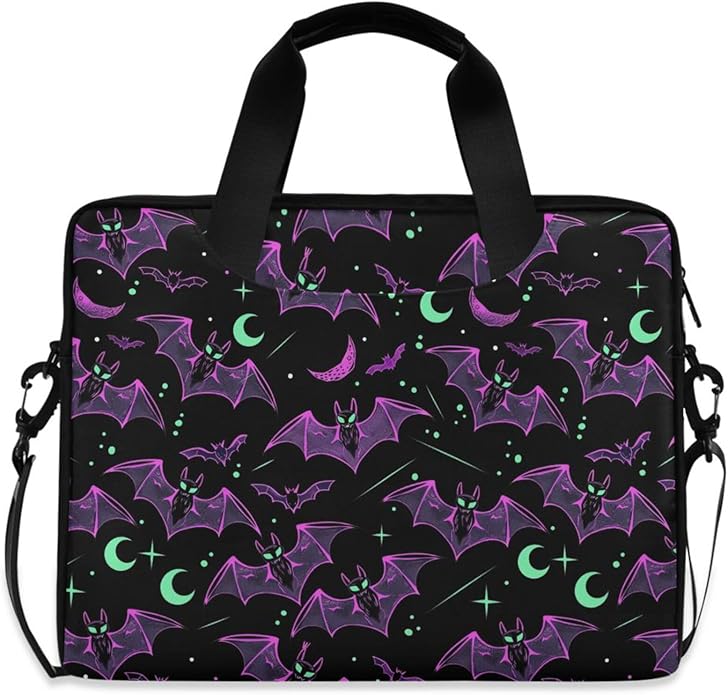 MNSRUU Laptop Bag for 15.6 inch Black Gothic Bats