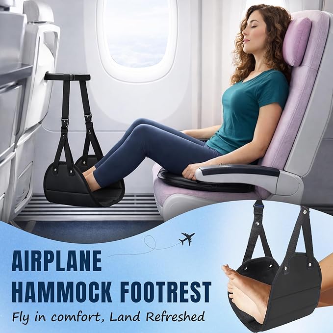 SAG’s Foot Hammock for Plane Travel – Airplane Footrest Hammock, Adjustable Leg Rest for Long Flights, Travel Essentials for Airplane, Office & Home Comfort
