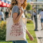Aesthetic Canvas Tote Bag, Cute Reusable Bags for Women with Inner Pocket
