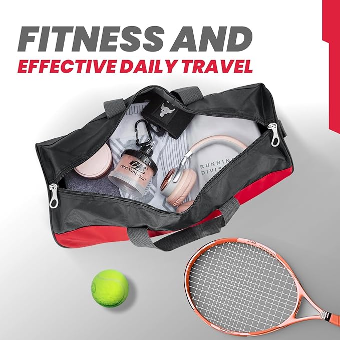 C&F BOGMOST Red Medium Travel Duffel Bag - 17" Foldable Waterproof Gym, Beach, Swim Bag - Polyester Oxford Cloth Sports Bag