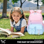 DIGOBAY Backpack for Girls, 3PCS Girls Backpack for School with Lunch Bag Pencil Case, Cute Kids Teens Bookbag for Kindergarten Elementary Preschool Middle School