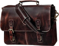 RUSTIC TOWN 16" Leather Laptop Messenger Bag for Men - Full Grain Leather Briefcase Computer Satchel Office Crossbody Bag