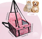 Dog Car Seat Foldable Dog Car Booster Seat Waterproof Breathable Oxford Travel Bag for Small to Medium Dogs, Puppies, and Pets-Footprint Pink