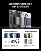 Baseus Picogo Power Bank, Smallest Qi2 Certified 15W MagSafe Portable Charger, 0.5" Ultra Slim 5000mAh Magnetic Battery Pack with Stand, Alloy Wireless Charger for iPhone 17 Pro Max/17 Air/17e Series