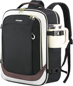 KROSER Laptop Backpack Large Computer Backpack Fits up to 17 Inch Laptop Water-Repellent 40L Travel Backpack Casual Daypack for Business/College/Women/Men-Beige/Black/Coffee