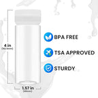 Venicor 5 Pack 3.4 oz (100ml) Travel Bottles for Toiletries - TSA Approved Plastic Empty Travel Size Shampoo Bottles Containers with Labels - Wide Mouth