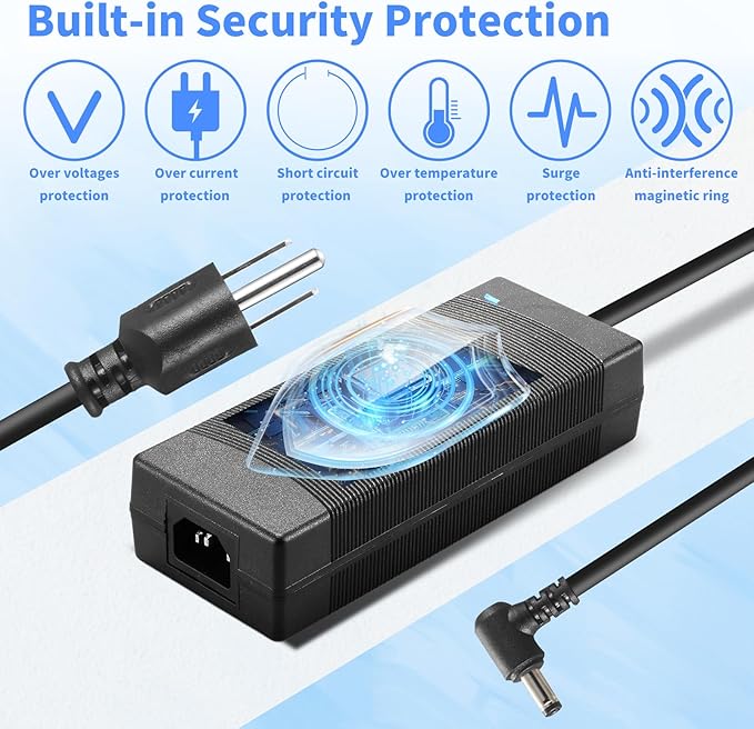 12V 10A Power Supply 120W 100V~240V AC to DC Adapter Converter Transformer,12 Volt 10 Amp Power Supply Adapter with 5.5mm x 2.5mm&2.1mm DC Output Jack for 12V Printe LED Strip Light CCTV Camera