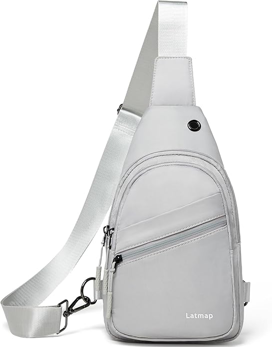 LATMAP Sling Bag For Women Faux Leather Small Casual Daypack Backpack Fanny Pack Crossbody Chest Bags Purse
