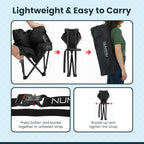 NUMANU 2-Pack Oversized Padded Camping Stool for Adults, Thick Padded 18.5" Heavy Duty Outdoor Camp Chairs with Anti-Slip Feet & Carry Bag, Folding Ottoman Foot Rest for Travel, Max 500lbs