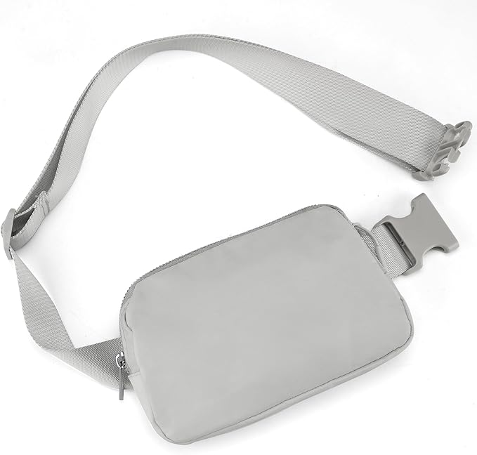JSJ Mini Fanny Pack for Women & Men,Valentines Day Gifts for Girls Teens Kids Daughter Sister Her,Trendy Stuff Crossbody Bags Cute Everywhere Belt Bags. (Gray)