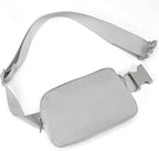 JSJ Mini Fanny Pack for Women & Men,Valentines Day Gifts for Girls Teens Kids Daughter Sister Her,Trendy Stuff Crossbody Bags Cute Everywhere Belt Bags. (Gray)