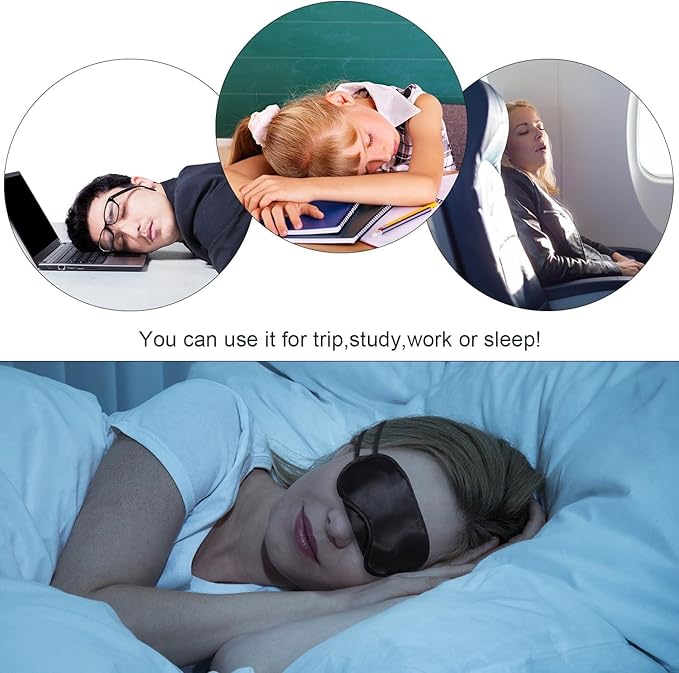 Mudder Blindfold Eye Mask Shade Cover for Sleeping with Nose Pad, 10 Pack