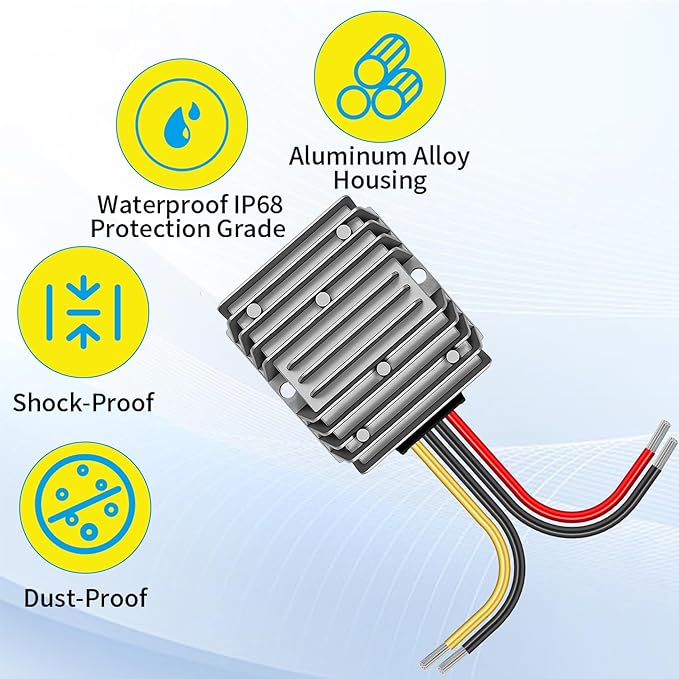 DC 36V/48V Step Down to 12V 20A 240W, DC Converter Regulator Voltage Regulator, PBuck Converter Regulator Power Supply Module Buck Transformer for Golf Cart Forklifts Car Truck Boat Vehicle