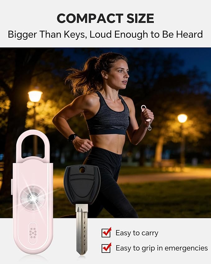 Safe Sound Personal Alarm, 2 Pack 130 dB Loud Siren Song Emergency Security Alarm Keychain with Strobe LED Light, Personal Sound Safety Siren for Women, Men, Children, Elderly
