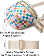 Black and White Checkered Crossbody Bag Bum Bag for Women,Spacious Checkered Purse Fanny Packs Belt Bag