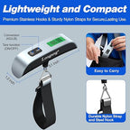 Digital Hanging Luggage Scale with Backlit for Travel, Portable Handheld Suitcase Weight Scale with Hook, 110 Pounds, Battery Included