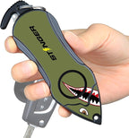 Stinger Personal Alarm Keychain Emergency Tool, Safety Panic Alarm Siren, Seat Belt Cutter, Glass Breaker, Security Device for Women Men Kid, Design in USA (Shark)