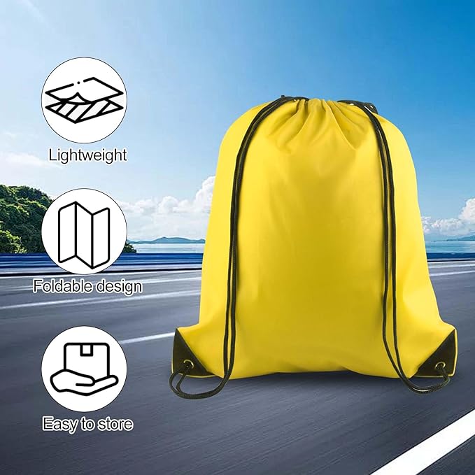 PLULON 15 Pcs Drawstring Bags Drawstring Backpack Bulk, Multicolor String Backpack Cinch Sack Sport Gym Bags for Yoga Traveling Outdoor Sports