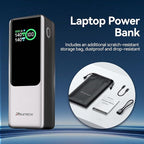 140W Portable Fast Charger 25000mAh with LG 21700 Battery, 3-Port Laptop Fast Power Bank Smart Display for Travel, Compatible with MacBook Pro, iPhone 17/16, ipad.（G-ZeroFear）