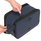 ZEEMO Travel Toiletry Bag for Men, Large Water-Resistant Double-Sided Full-Open Dopp Kit, Versatile Organizer for Shower and Hygiene Accessories, Bathroom Essentials, Cosmetics, Blue