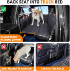 YJGF Dog Back Seat Extender for Truck,Truck Seat Cover Back Seat,Dog Hammock for Truck,Pet Seat Covers for Dogs,Hard Bottom Seat Extender for Dogs(Black,for Full Size Truck)