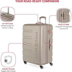 SwissGear 7366 Signature Hardside Expandable Luggage with Spinner Wheels, TSA Lock, Sand, Checked-Large 27-Inch