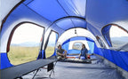 CAMPROS CP Tent 12-Person-Camping-Tents,3 Room Family Tents,Waterproof Windproof Family Tent with Top Rainfly,6 Large Mesh Windows,Double Layer,Easy Set Up, Portable with Carry Bag-20' x 9' x 72"(H)