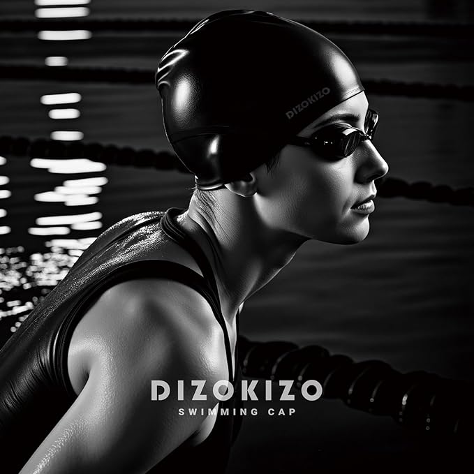 2pcs High Elasticity Silicone Swim Cap for Women and Men, Comfortable Non-Slip Swimming Caps for Long and Short Hair, Durable Waterproof Swim Hats for Adults, Keep Hair Dry
