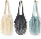 YOYI YOYI Reusable Produce Bags Cotton Mesh Grocery Bags,Washable Portable Vegetable Bag, 100% Cotton Mesh String Organizer Shopping Bag Handle Net Tote