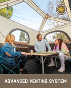 FanttikOutdoor Instant Cabin Tent 6/8/10/12 Person Camping Tent Setup in 60 Seconds with Rainfly & Windproof Portable with Carry Bag for Family Camping & Hiking, Upgraded Ventilation, Khaki