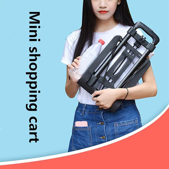Folding Dolly Hand Truck, 110 lbs Capacity, 2 Wheel Luggage Cart, Compact and Portable for Travel, Shopping, Airport