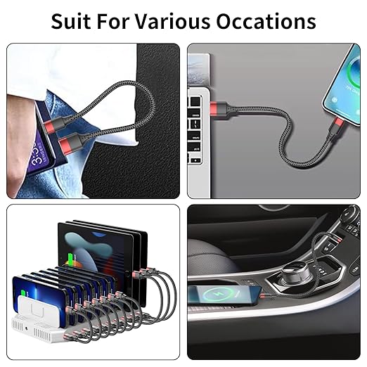 1.5ft USB C Cable, 3 Pack Short USB A to USB C Cable for iPhone 16 15, Nylon Braided 18 inch Type C Charger Cord Fast Charging for Samsung Galaxy S24 S23 S22 Note 20 10 A50 A20 Moto G LG